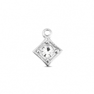 BY31® Breloques en acier Inox losange Argenté-cristal