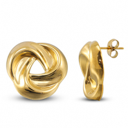 Boucles d'oreilles / puces d&rsquo;oreilles en acier Inox Dor&eacute;