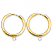 Boucles d'oreilles en acier inox créoles avec anneau 23mm Doré
