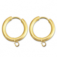 Boucles d'oreilles en acier inox créoles avec anneau 17mm Doré