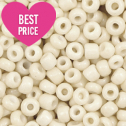 Perles de rocailles 6/0 (4mm) Blanc cassé