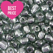 Perles de rocailles 6/0 (4mm) Gris anthracite transparent