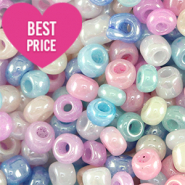Perles de rocailles 6/0 (4mm) Multicolore brillante pastel