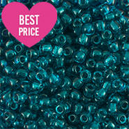 Perles de rocailles 6/0 (4mm) Bleu pétrole transparant