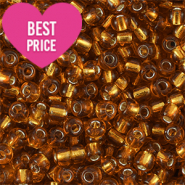 Perles de rocailles 6/0 (4mm) Marron cuivré doublure argenté
