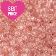 Perles de rocailles 8/0 (3mm) Rose pêche clair transparant