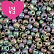 Perles de rocailles 8/0 (3mm) Argent multicolore brillance métallique