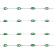 Apprêts en acier inox chaîne maille jaseron ovale Argenté-vert