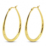 Boucles d'oreilles / créoles en acier Inox ovale Doré