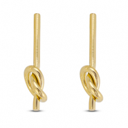 Boucles d'oreilles / puces en acier Inox n&oelig;ud Dor&eacute;