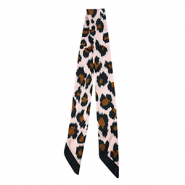 Bandana foulard avec imprimé léopard Rose clair-marron-noir