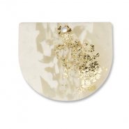 Pendentifs en polymère Blanc cassé-beige-doré
