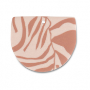 Pendentifs en polymère Rose pêche clair-marron clair