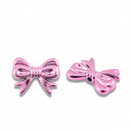 Perles au look métallique nœud Rose métallique