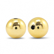 Perles au look métallique rond 14mm Doré métallique