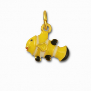 Breloques en m&eacute;tal poisson clown Jaune-dor&eacute;