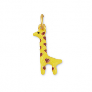Breloques en métal girafe Jaune-marron-doré