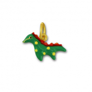 Breloques en métal dinosaure Vert-rouge-doré