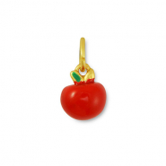 Breloques en métal pomme Rouge-doré
