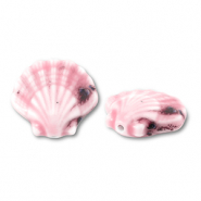 Perles en céramique coquille Rose-blue-rouge