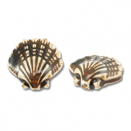 Perles en céramique coquille Marron foncé
