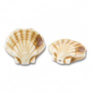 Perles en céramique coquille Marron clair