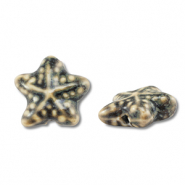 Perles en c&eacute;ramique &eacute;toile de mer Marron clair