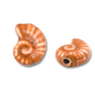 Perles en c&eacute;ramique coquille Orange