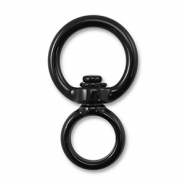 Apprêts colorés porte-clés rond Noir