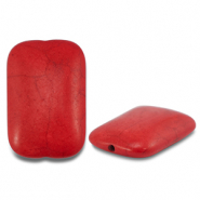 Perles en c&eacute;ramique rectangle Rouge