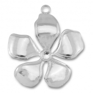 Breloques en acier Inox fleur Argenté