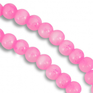 Perles en verre 8 mm moucheté Rose