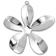 Breloques en acier Inox fleur Argent&eacute;