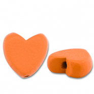 Perles en bois cœur Orange