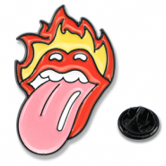 Pins baiser flamme Rose-rouge-jaune