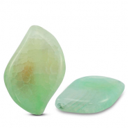 Pierres naturelles perles Quartz feuille craquelé Transparent vert clair