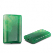 Pierres naturelles perles Agate rectangle craquelé Transparent vert