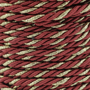 Cordon tendance torsadé 3mm Rouge chaud-doré