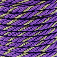 Cordon tendance torsadé 3mm Violet-doré