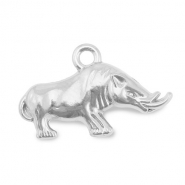 Breloques en acier Inox rhinocéros Argenté