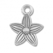 Breloques en acier Inox fleur Argenté