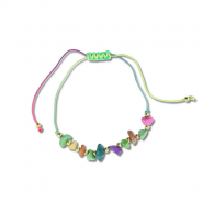 Cha&icirc;nes de cheville tendance perles mixtes Multicolore-dor&eacute;