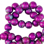 Perles en céramique 6mm Métallique violet-bleu