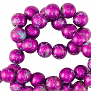 Perles en céramique 8mm Métallique violet-bleu