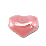 Perles en c&eacute;ramique DQ grecque c&oelig;ur Rose mauve
