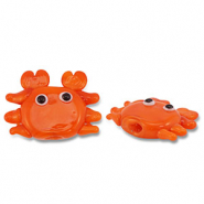 Perles en verre peintes à la main crabe Orange-noir-blanc