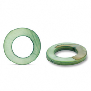 Perles coquillage 20mm rond Vert foncé