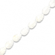 Perles coquillage feuille Blanc cassé