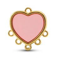 Breloques en métal DQ avec 6 anneaux Rose-Doré (sans nickel)