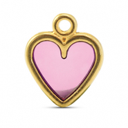 Breloques en métal DQ cœur Rose-Doré (sans nickel)